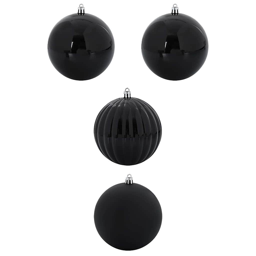 Weihnachtskugel-Set 4 pcs Schwarz Kunststoff