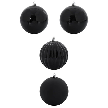 Weihnachtskugel-Set 4 pcs Schwarz Kunststoff