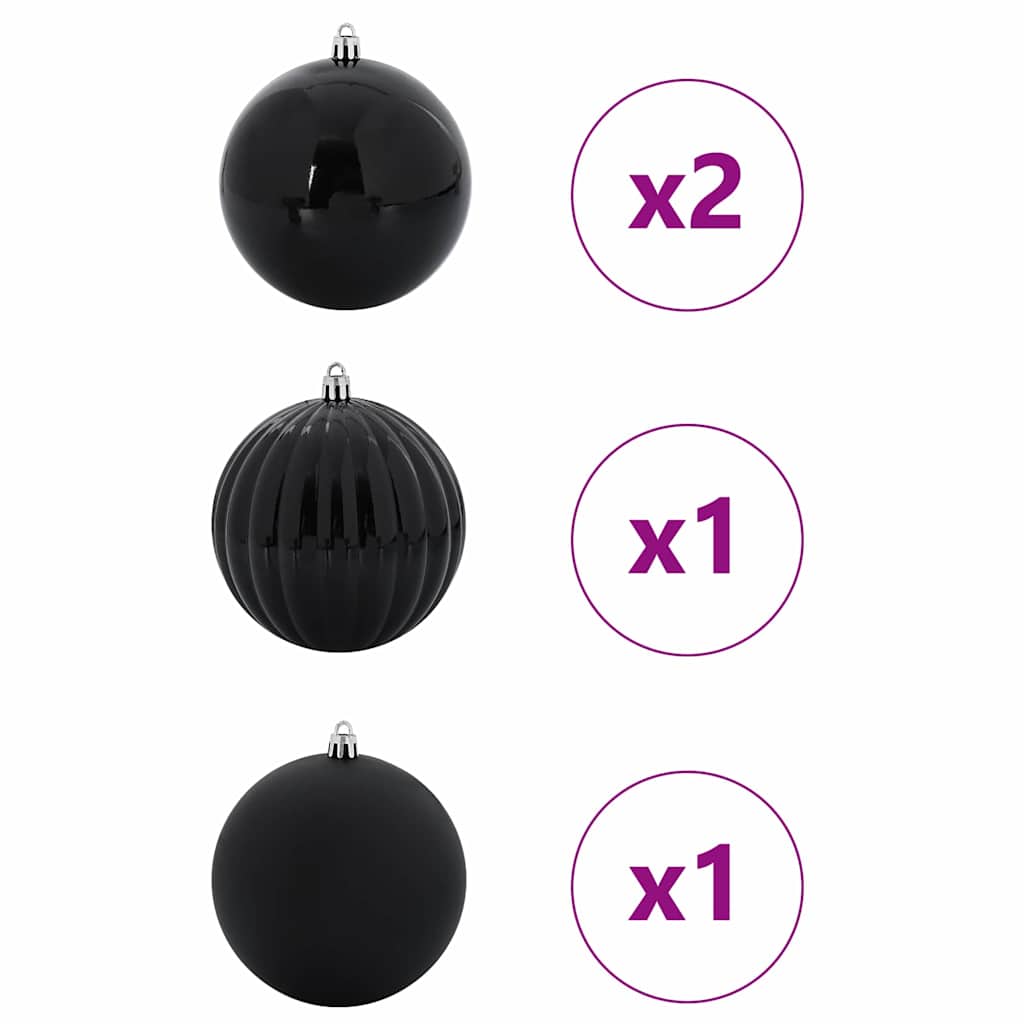 Weihnachtskugel-Set 4 pcs Schwarz Kunststoff