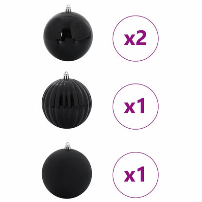 Weihnachtskugel-Set 4 pcs Schwarz Kunststoff