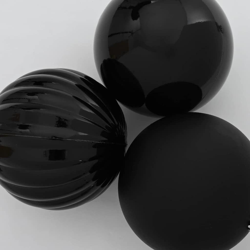 Set di palline di Natale, 3 pezzi, nero