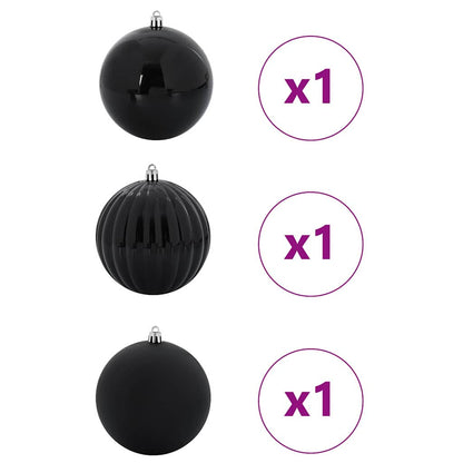 Set di palline di Natale, 3 pezzi, nero
