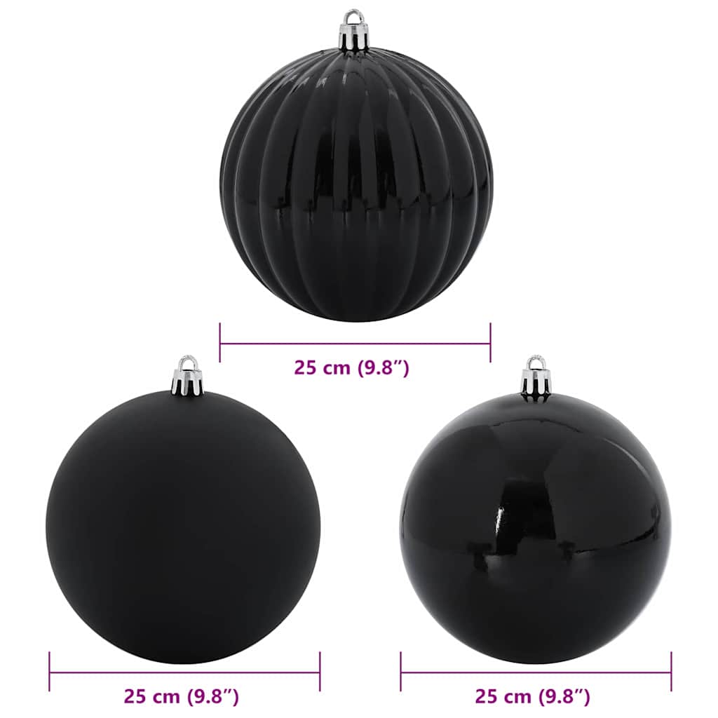 Set di palline di Natale, 3 pezzi, nero