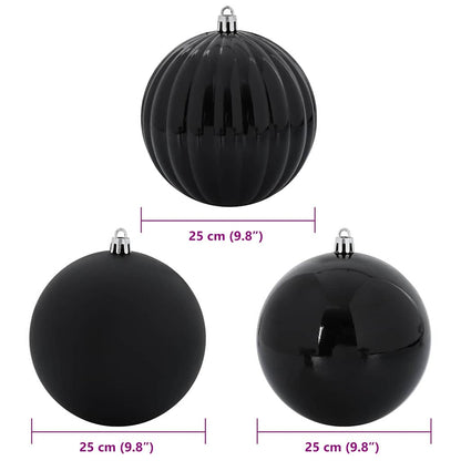 Set di palline di Natale, 3 pezzi, nero