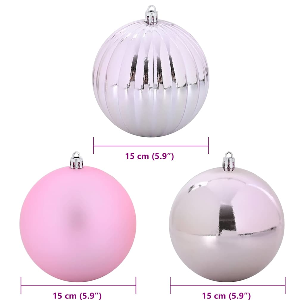 Set di palline di Natale, 9 pezzi, rosa