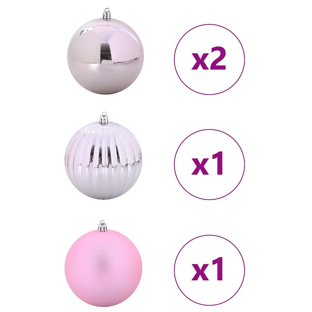Set di palline di Natale, 4 pezzi, rosa