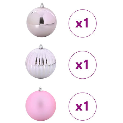 Weihnachtskugel-Set 3 pcs Rosa Kunststoff