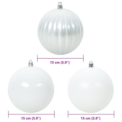 Set di palline di Natale, 9 pezzi, bianco