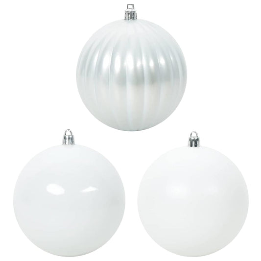 Weihnachtskugel-Set 4 pcs Weiß Kunststoff
