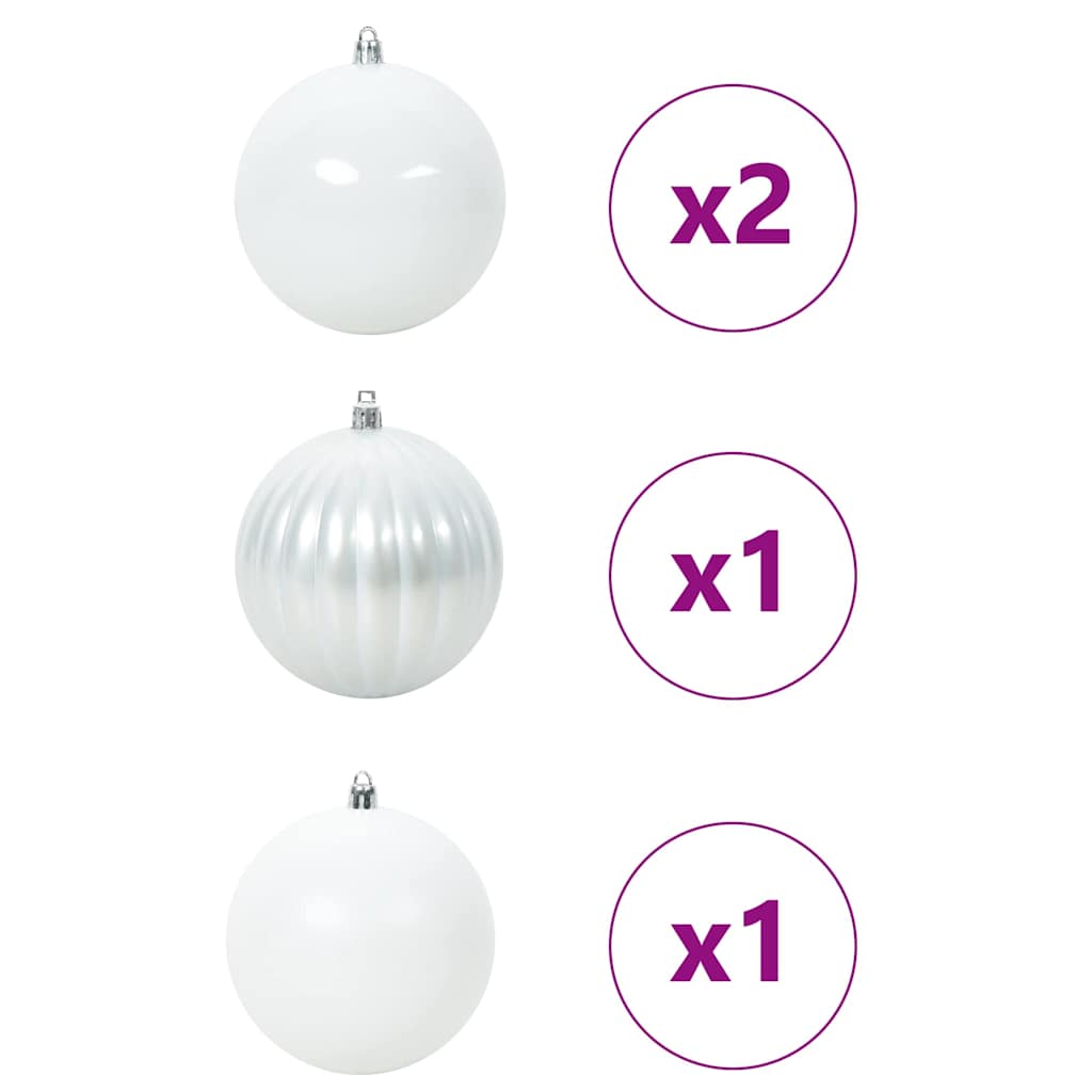 Weihnachtskugel-Set 4 pcs Weiß Kunststoff