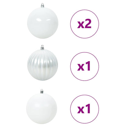 Weihnachtskugel-Set 4 pcs Weiß Kunststoff