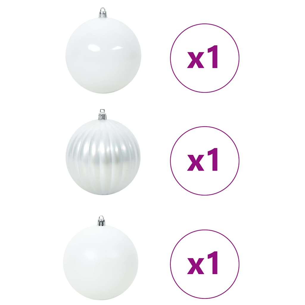 Set di palline di Natale, 3 pezzi, bianco