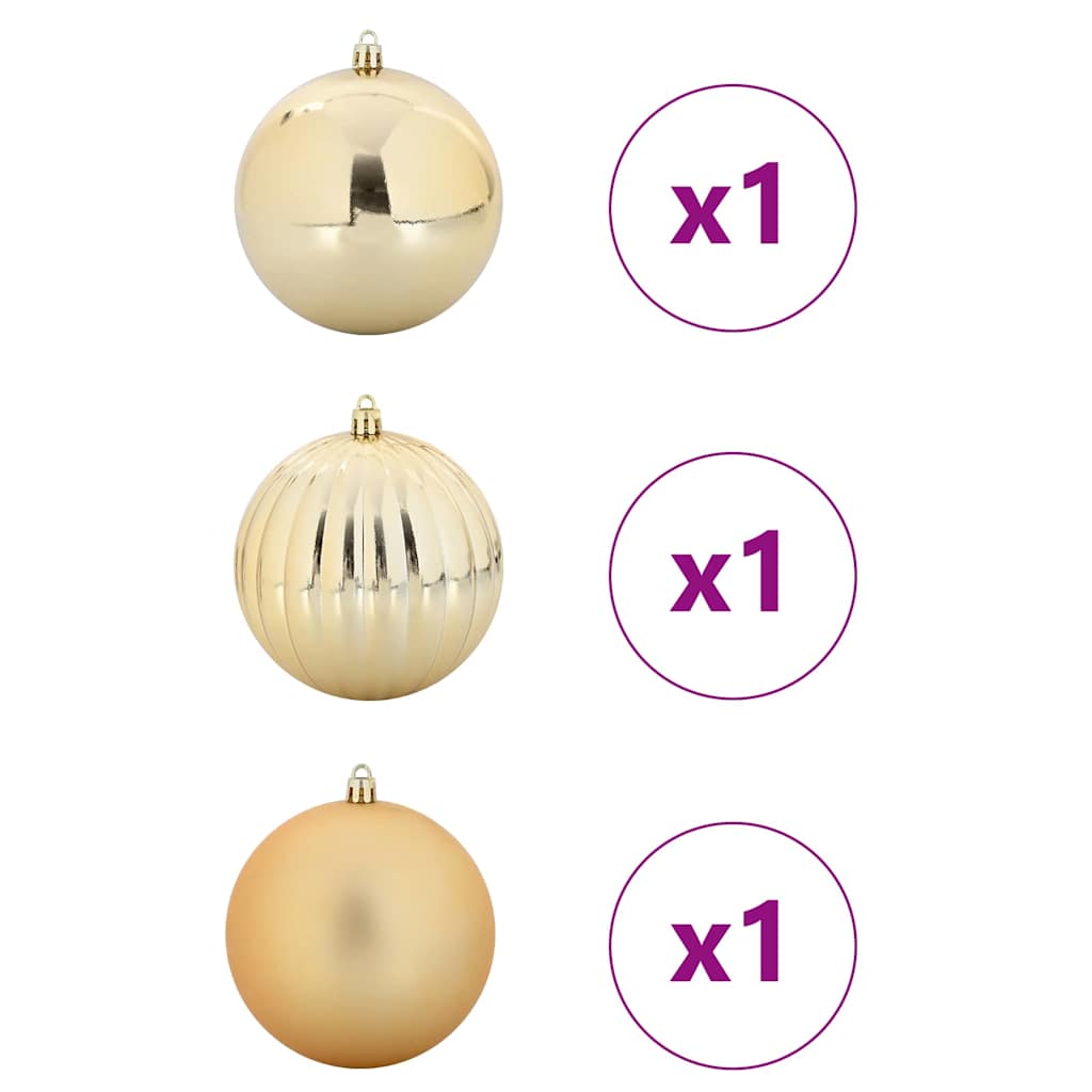 Set di palline di Natale, 3 pezzi, oro