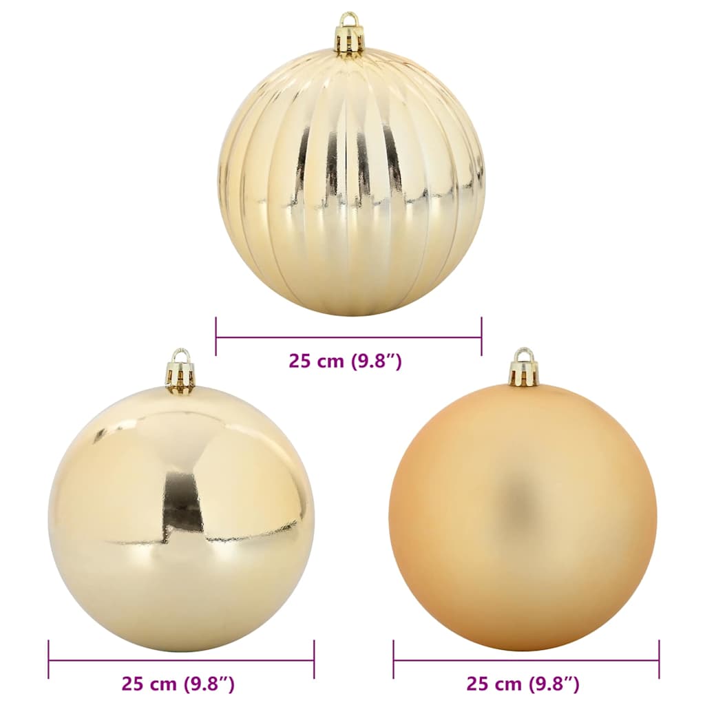 Set di palline di Natale, 3 pezzi, oro