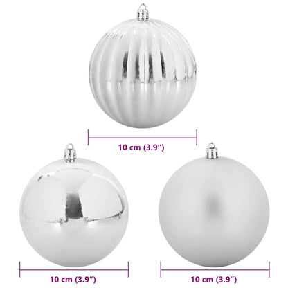 Weihnachtskugel-Set 15 pcs Silber Kunststoff
