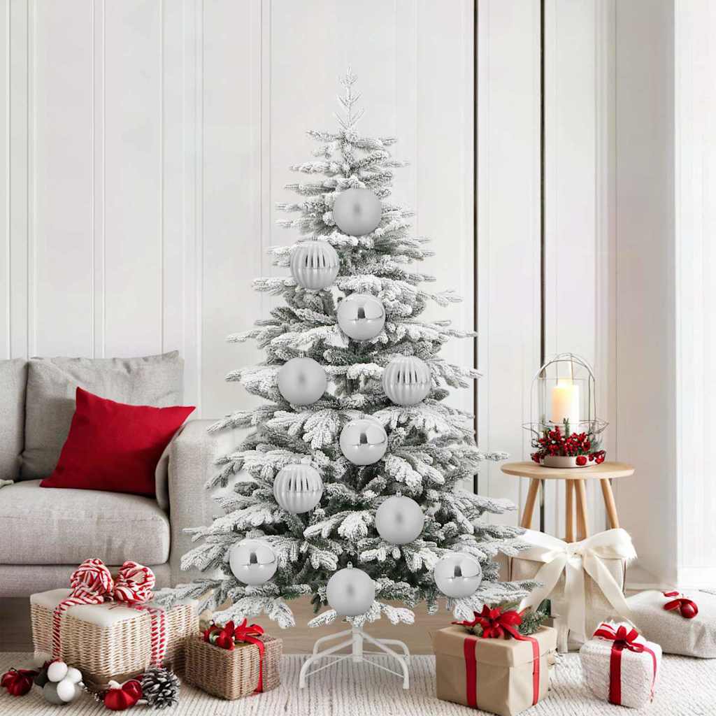 Set di palline di Natale, 9 pezzi, argento