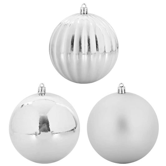 Set di palline di Natale, 9 pezzi, argento