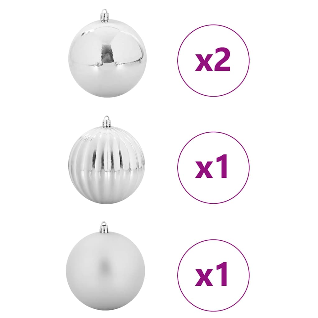 Weihnachtskugel-Set 4 pcs Silber Kunststoff