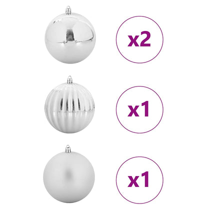 Weihnachtskugel-Set 4 pcs Silber Kunststoff
