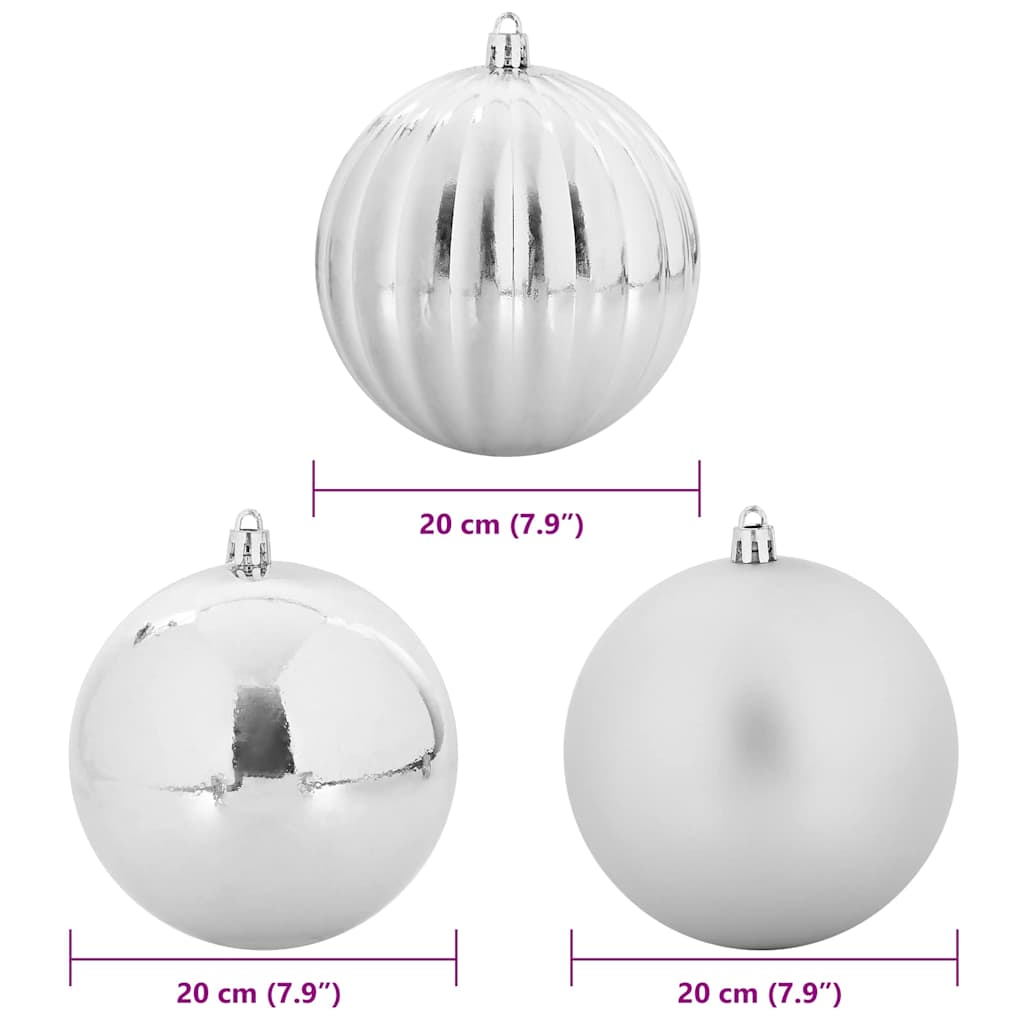 Weihnachtskugel-Set 4 pcs Silber Kunststoff