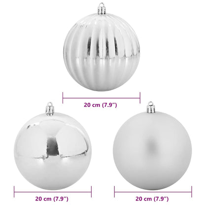 Weihnachtskugel-Set 4 pcs Silber Kunststoff