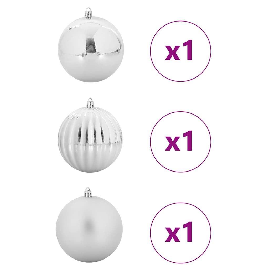 Set di palline di Natale, 3 pezzi, argento