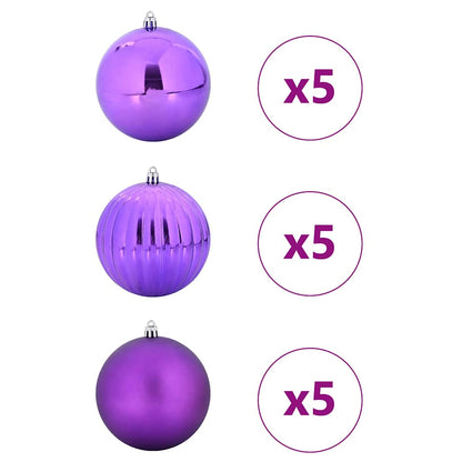 Weihnachtskugel-Set 15 pcs Lila Kunststoff