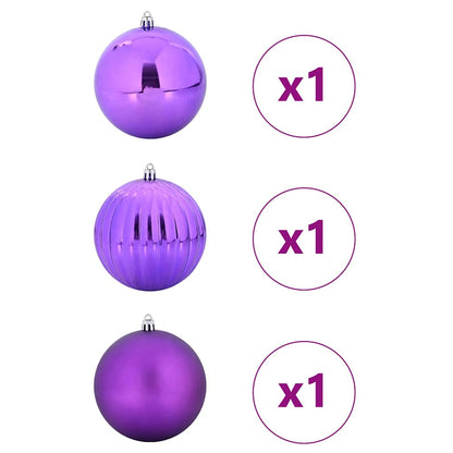 Weihnachtskugel-Set 3 pcs Lila Kunststoff