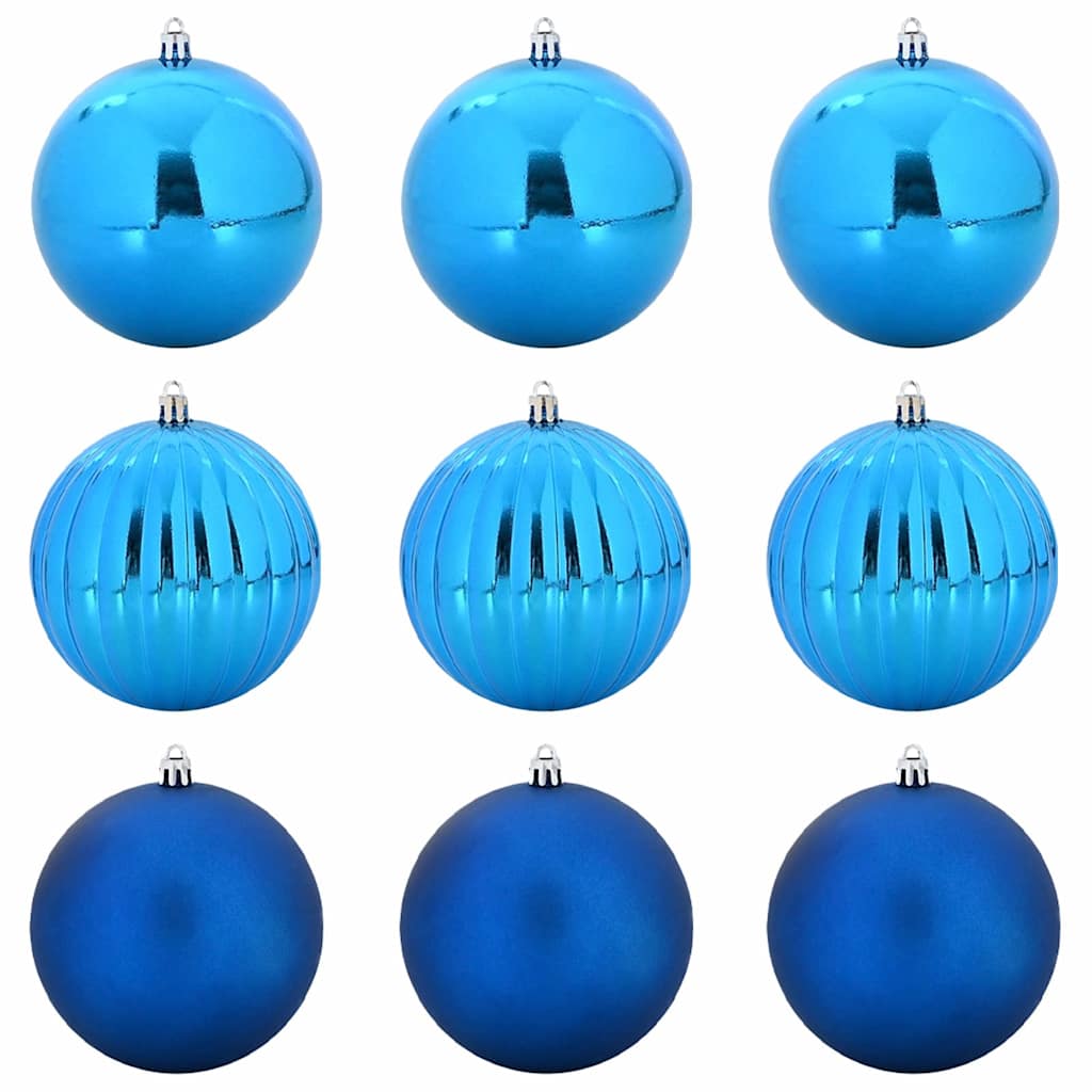 Weihnachtskugel-Set 9 pcs Blau Kunststoff