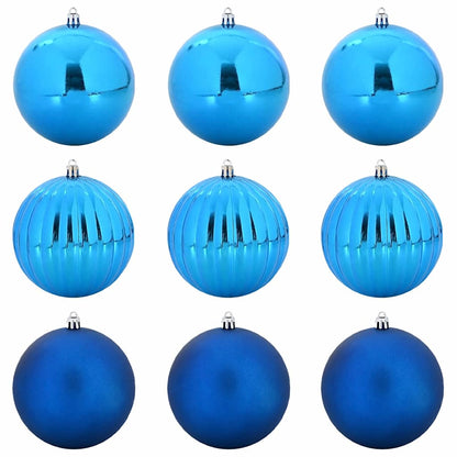 Weihnachtskugel-Set 9 pcs Blau Kunststoff