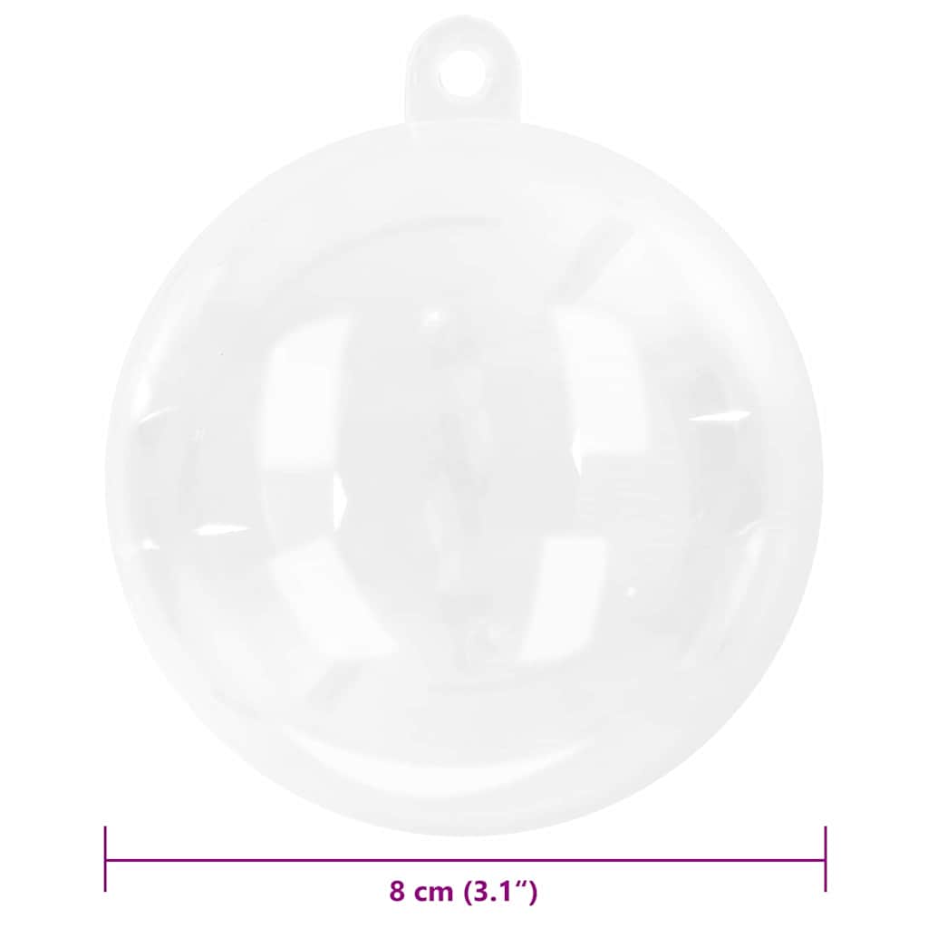 Weihnachtskugel-Set 100 pcs Transparent Ø 8 cm Kunststoff