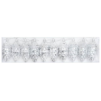 Christmas Pine Cone Ball 40 pcs Silber Kunststoff