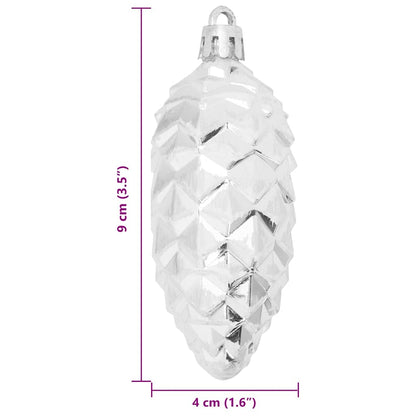 Christmas Pine Cone Ball 40 pcs Silber Kunststoff