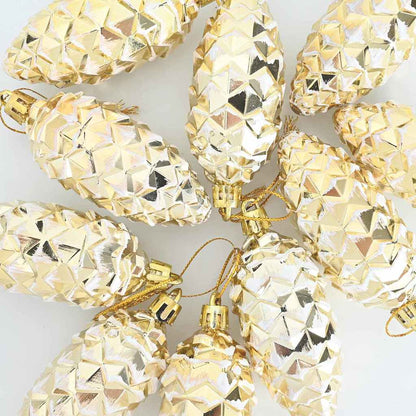 Christmas Pine Cone Ball 40 pcs Gold Kunststoff