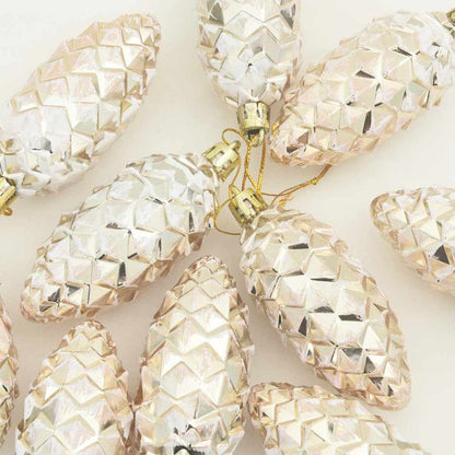 Christmas Pine Cone Ball 40 pcs Champagner Kunststoff