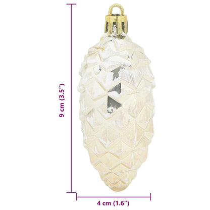 Christmas Pine Cone Ball 40 pcs Champagner Kunststoff