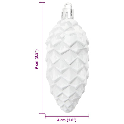 Christmas Pine Cone Ball 40 pcs Weiß Kunststoff