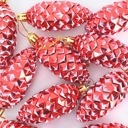 Christmas Pine Cone Ball 40 pcs Rot Kunststoff