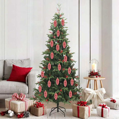 Christmas Pine Cone Ball 40 pcs Rot Kunststoff