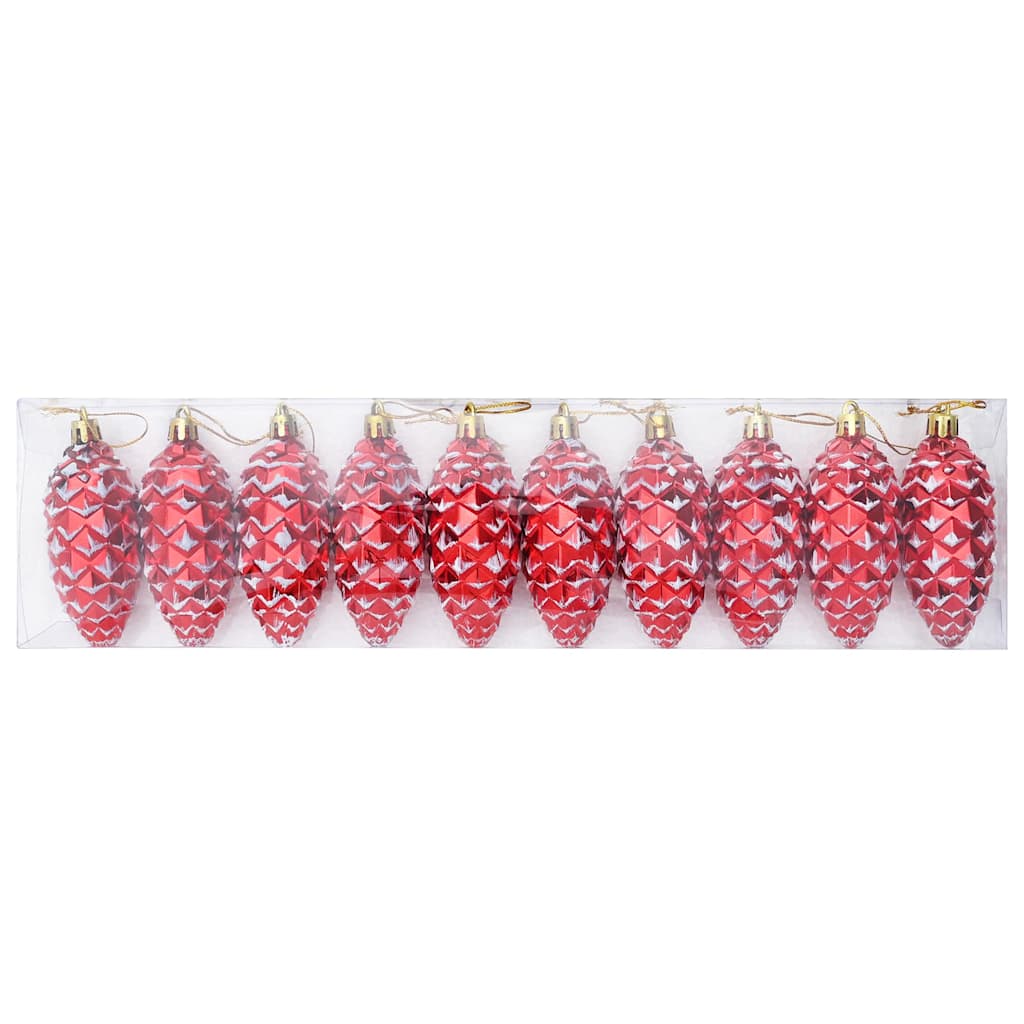 Christmas Pine Cone Ball 40 pcs Rot Kunststoff