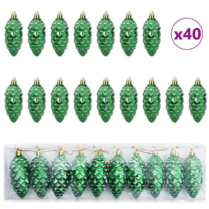 Christmas Pine Cone Ball 40 pcs Grün Kunststoff
