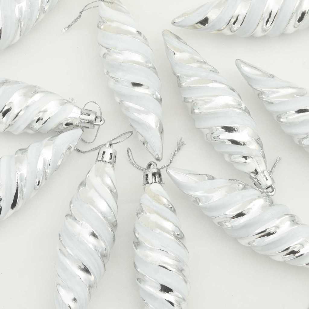 Christmas Spiral Shape Ball 40 pcs Silber Kunststoff