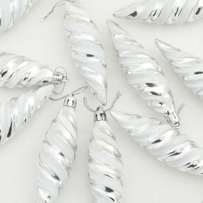 Christmas Spiral Shape Ball 40 pcs Silber Kunststoff