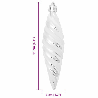 Christmas Spiral Shape Ball 40 pcs Silber Kunststoff