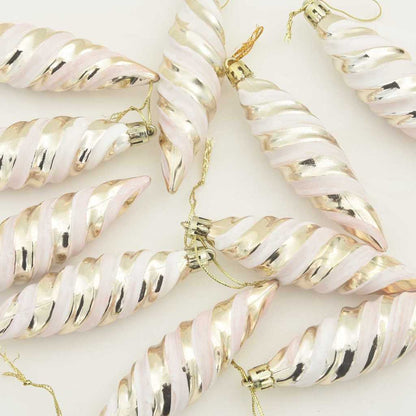 Christmas Spiral Shape Ball 40 pcs Champagner Kunststoff