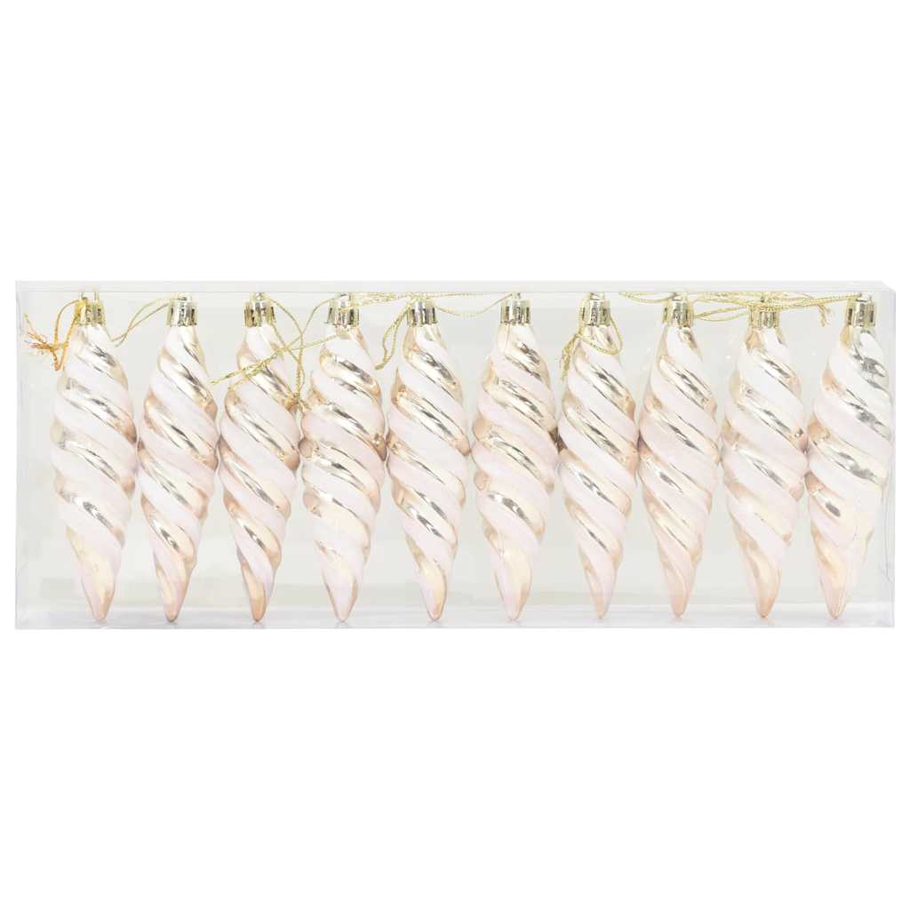 Christmas Spiral Shape Ball 40 pcs Champagner Kunststoff