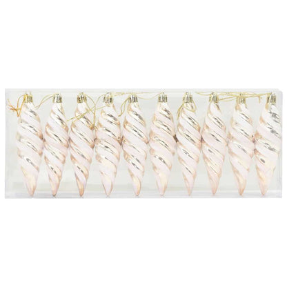 Christmas Spiral Shape Ball 40 pcs Champagner Kunststoff