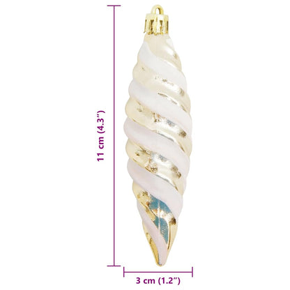 Christmas Spiral Shape Ball 40 pcs Champagner Kunststoff