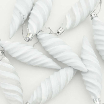 Christmas Spiral Shape Ball 40 pcs Weiß Kunststoff