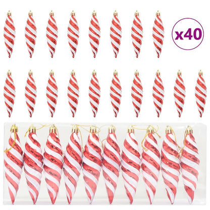 Christmas Spiral Shape Ball 40 pcs Rot Kunststoff